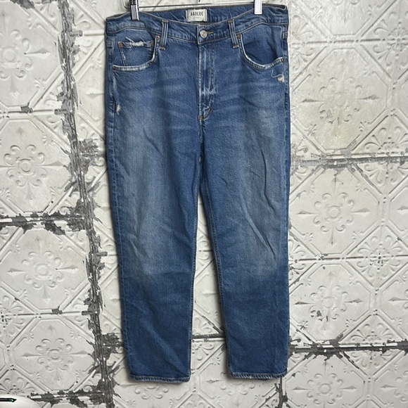 Agolde Blue Straight Jeans Classic Style - Picture 1 of 5